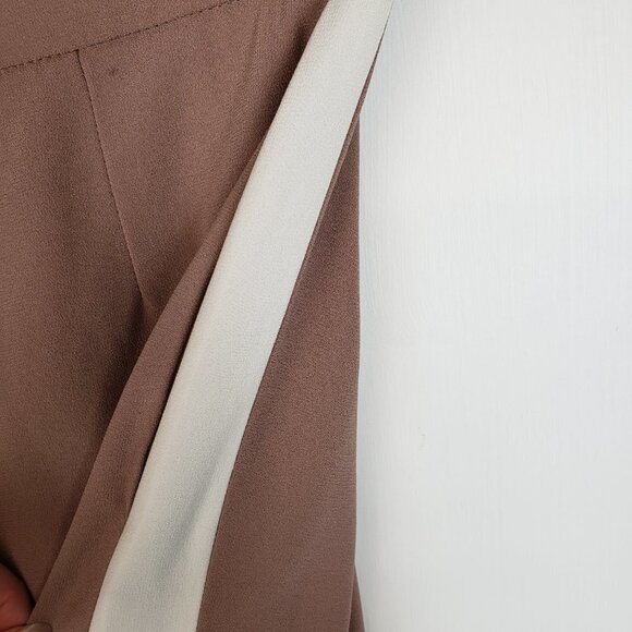 Aritzia Babaton Conan Pants Pull On Beige Tuxedo Cropped Stripe Womens Size 4 - Picture 4 of 9